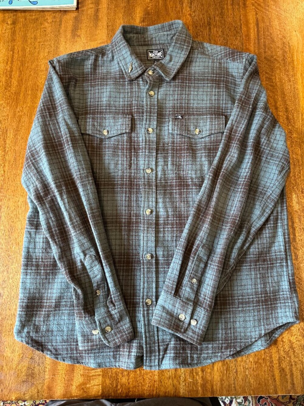 Loser Machine - SLAUGHTER Flannel - size large - blue brown